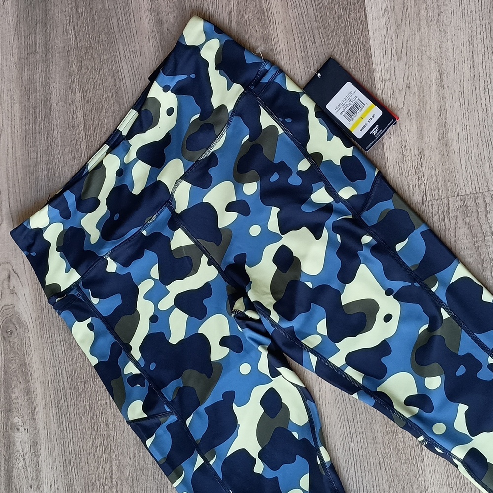 Reebok camouflage leggings high-rise size large in women's